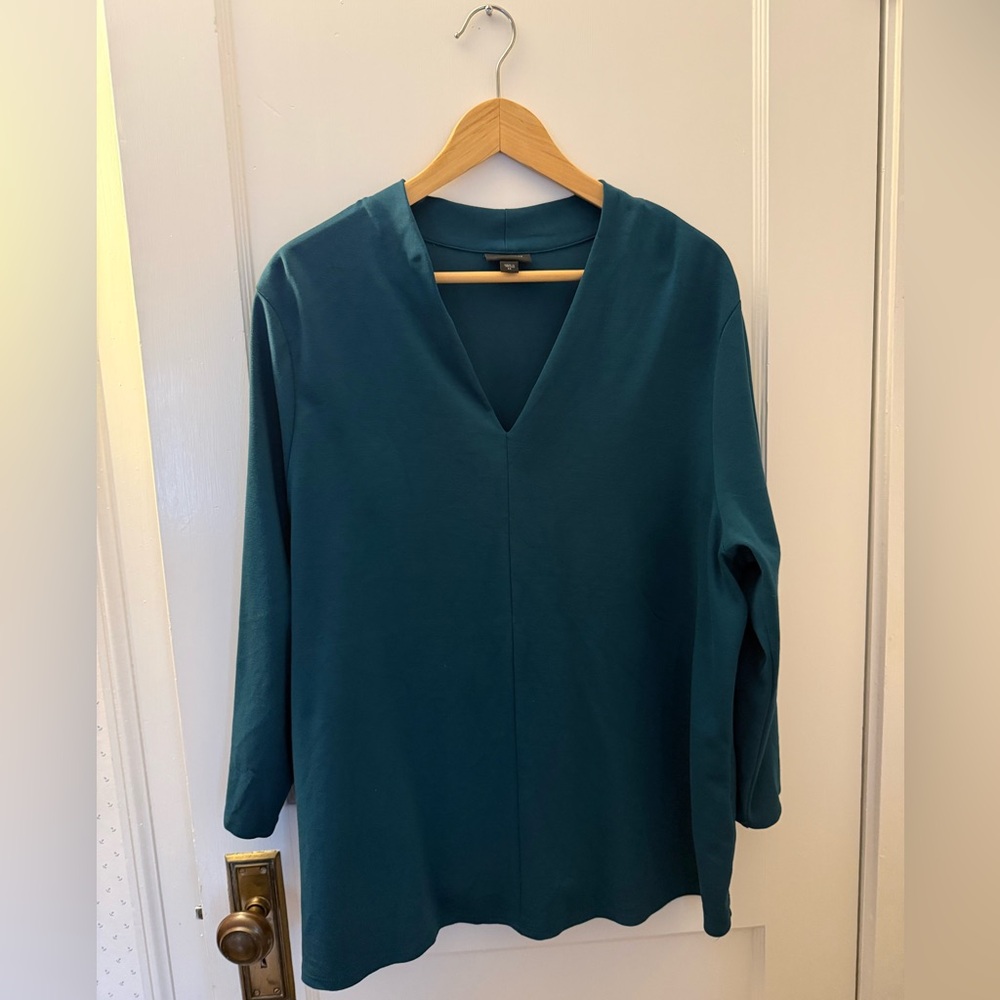 Teal J. Jill V-Neck Long Sleeve Top Size 2X